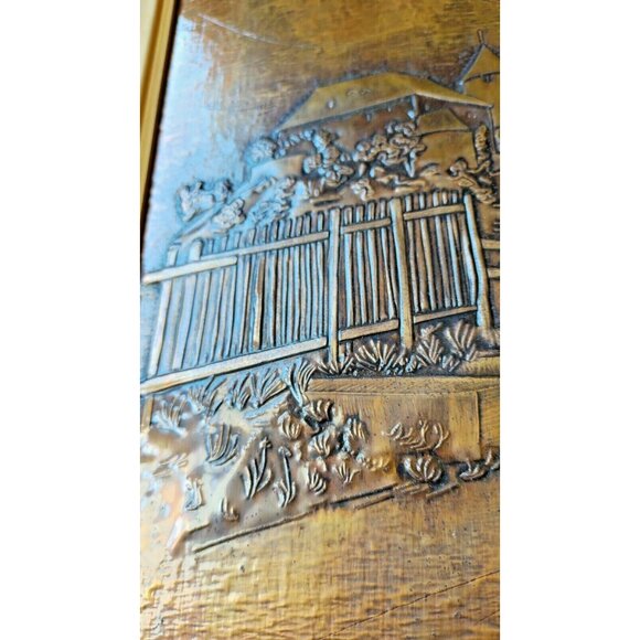 Embossed Brass Sheet Art Print Scene Mill in Colberg, Germany 10 1/4" x 14" - Picture 6 of 10